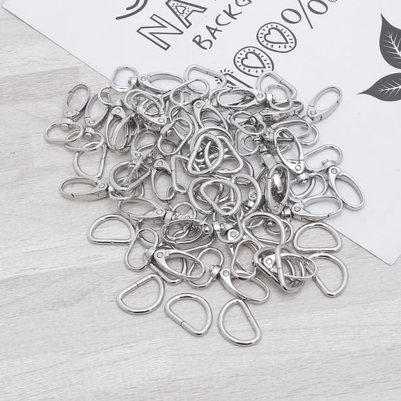 UPKOCH 30Pcs Silver Swivel Snap Hook with D Ring for Beading Projects and Bag Clasp