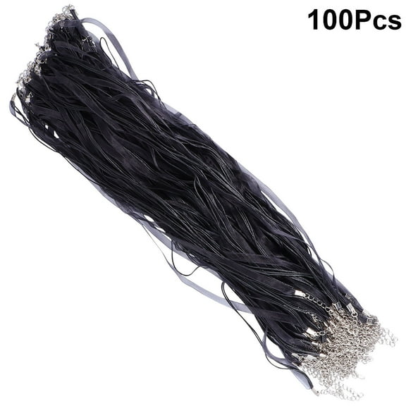 UPKOCH Lobster Claw Clasp Necklace Cord Jewelry Cords Wax Rope Black 100Pcs