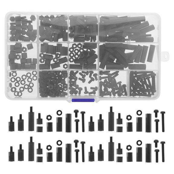 UPKOCH 320Pcs Non-magnetic Nylon Screw and Nut Set for Motion Sensor Mounting and Board Building Projects