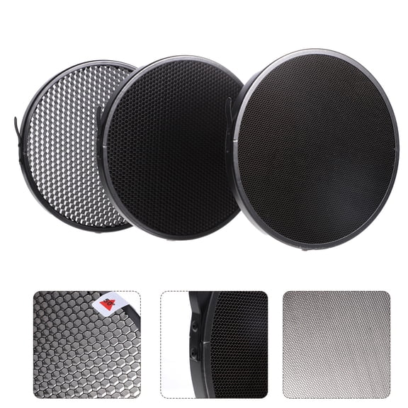 UPKOCH 3PCS Photography Diffuser Honeycomb Black Aluminum Alloy Light Reflector