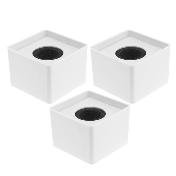 UPKOCH 3Pcs Stylish White Mic Logo Cubes for Professional Microphone Use