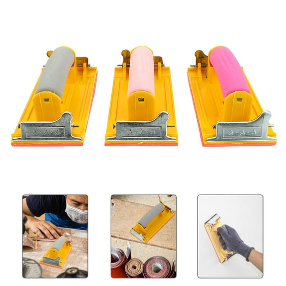 UPKOCH 3Pcs Hand Sander Holder Assorted Color Ergonomic Handle Design for Arts and Crafts and Automotive Use