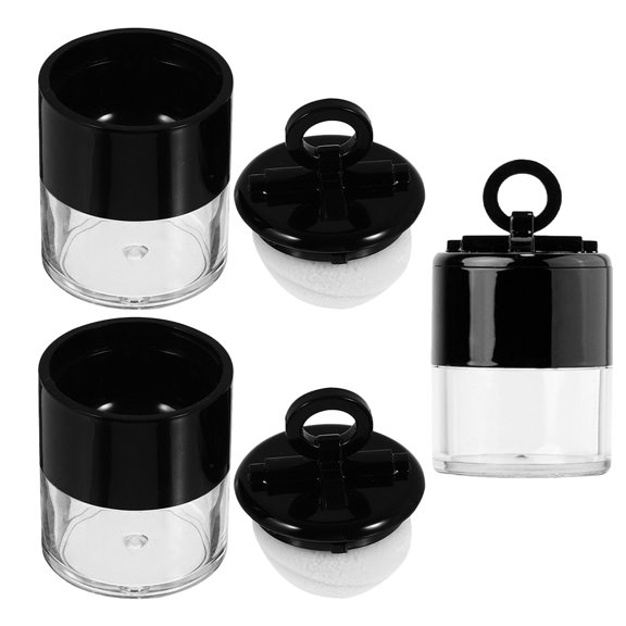 UPKOCH 3Set Small Powder Containers Portable Makeup Powder Container with Puff for Travel