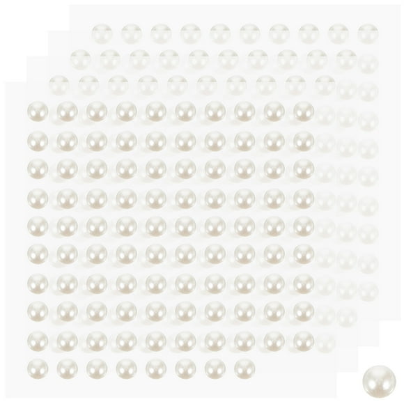 UPKOCH 4 Sheets of Face Pearl Stickers White Adhesive Design Eye Makeup Stickers Parties