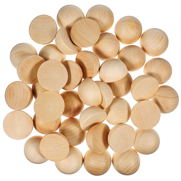 UPKOCH Round Wood Balls Khaki 40Pcs 2.0In