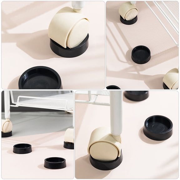 UPKOCH 4Pcs Furniture Caster Cups Black Rubber Protect from Corrosion for Children's Room