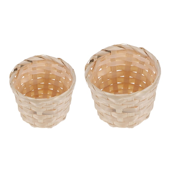UPKOCH 4Pcs Household Basket Boxes Brown Bamboo Woven Storage Organizer for Homeowners Decorators