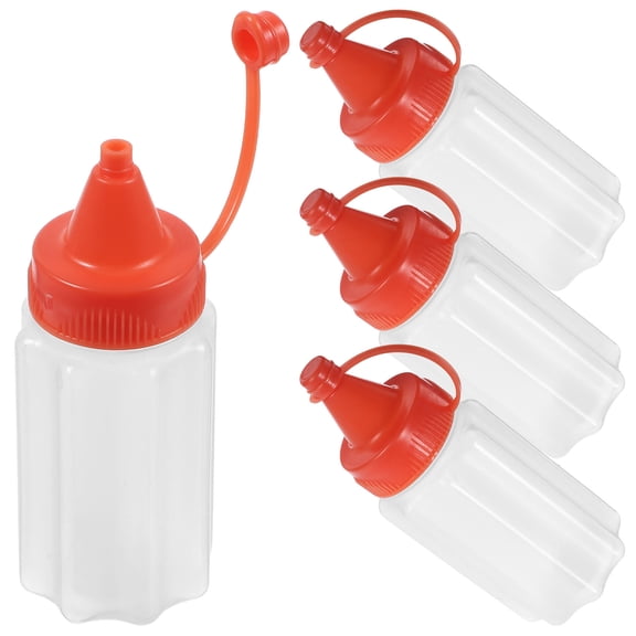UPKOCH 4Set Dressing Bottle Red PP Waste Prevention Household Users Home Kitchen Use