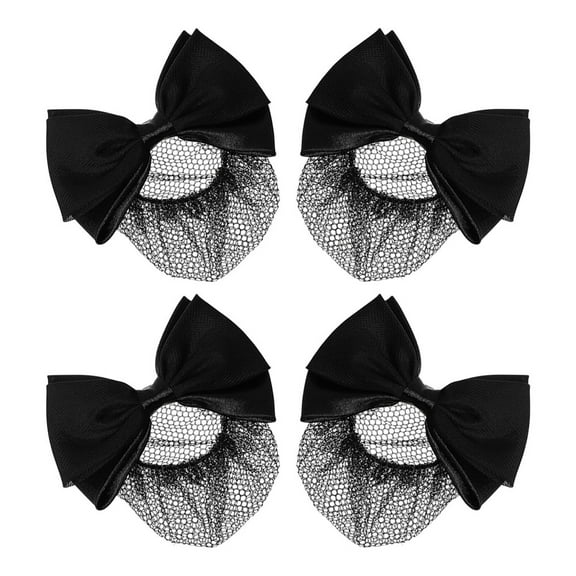 UPKOCH 4pcs Bun Holder Hair Cover For Women With Bow Shape Hair Nets For Wedding Party Events