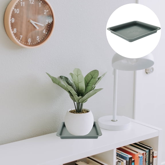 UPKOCH Pot Drainage Tray Resin Tray for Plants Dark Green 4Pcs