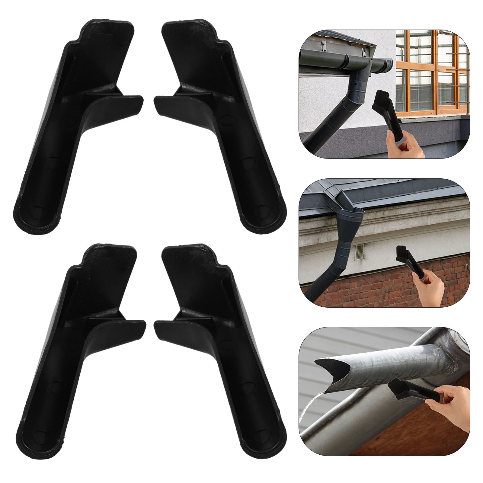 UPKOCH 4pcs Rv Gutter Spouts Gutter Outlet Black Plastic Prevent ...