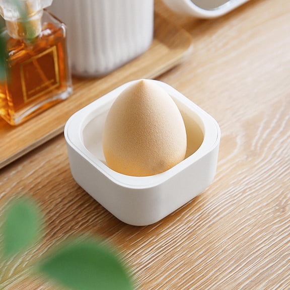 UPKOCH Transparent Makeup Sponge Organizer White 5Pcs