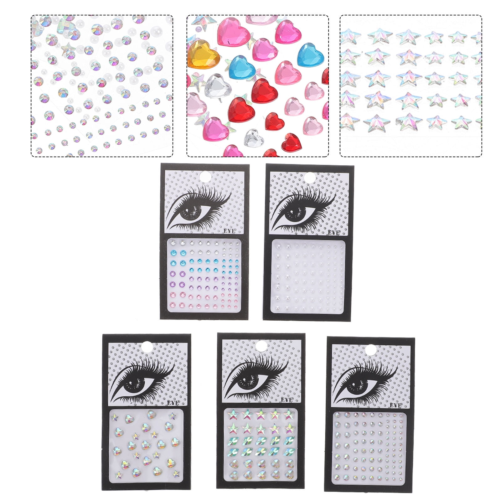 UPKOCH 5 Sheets Crystal Rhinestone Sheet Sticker Assorted Color for ...
