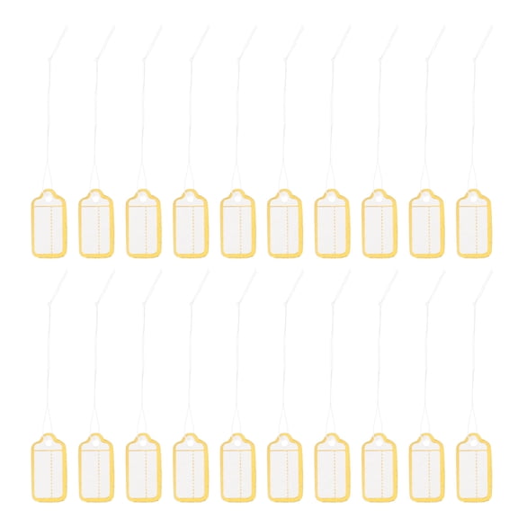 UPKOCH 500Pcs Rectangular Jewelry Tags With String for Store Display and Merchandise Labeling 3.5x0.6in