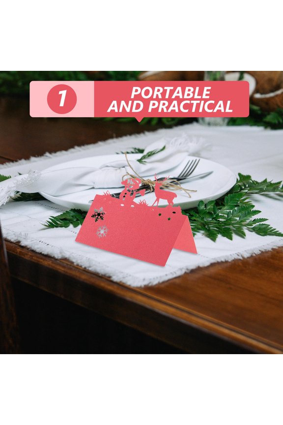 50pcs Place Cards for Wedding Reception Paper Name Labeling in Red for Festive Celebrations Hosts