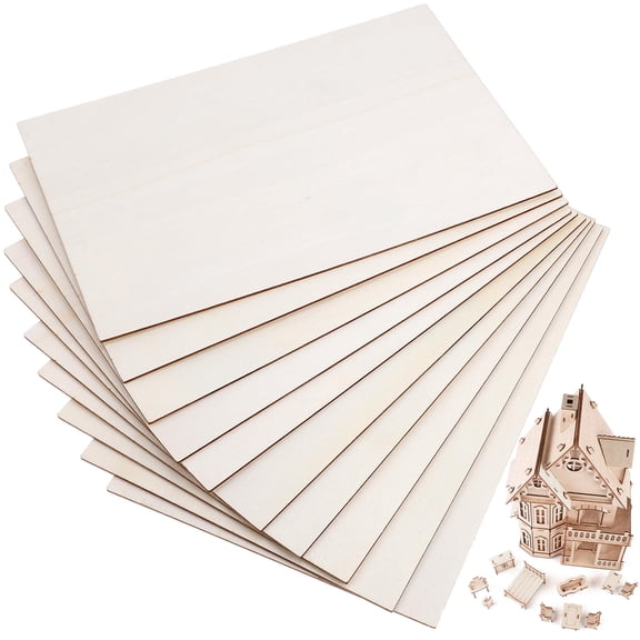 UPKOCH 54Set Wood Craft Boards Unpainted Blank Design For Artists 11.8X7.9X0.1In