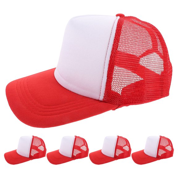 UPKOCH 5Pcs Blank Heat Transfer Hats Red Sublimation Baseball Caps for Outdoor Activities