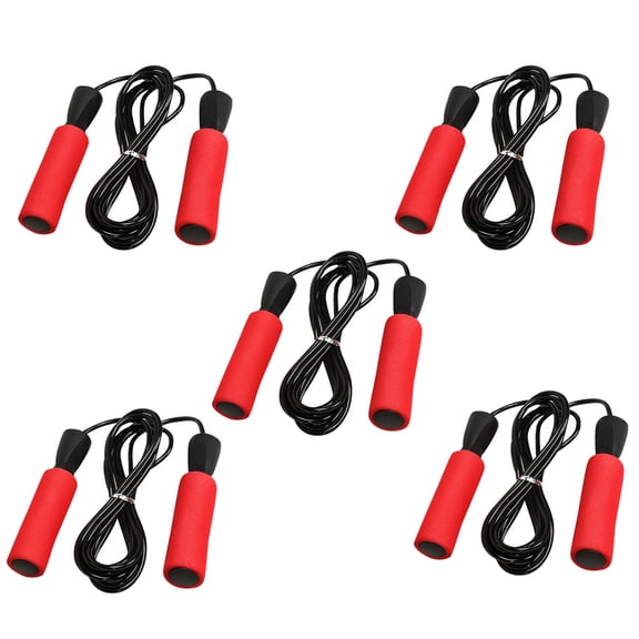 UPKOCH 5Pcs Exercise Jump Rope with Ergonomic Red Sponge Handles Fast Smooth Rotation