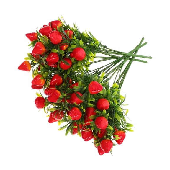 UPKOCH 5pcs Artificial Strawberry Bunch Faux Fruits Bouquet Arrangement for Vase