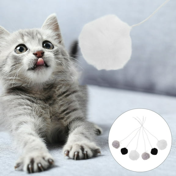 UPKOCH 6Pcs Cat Teaser Lint Plush Material for Interactive Play Mood Relief Exercise