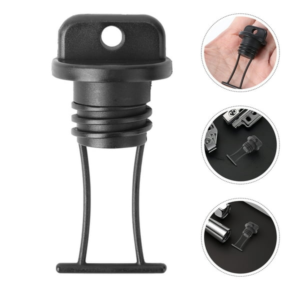 UPKOCH 6Pcs Boat Drain Plug Replacement Kit with Threaded Black PVC Plugs