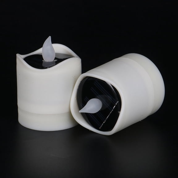 UPKOCH 6Pcs Solar Tea Lights Plastic Warm White Flickering Effect Garden Decoration