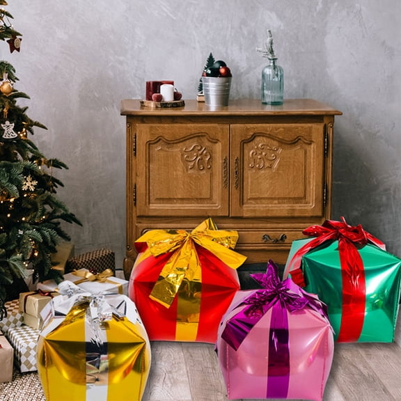 UPKOCH 6Pcs Square Present Box Decorations Aluminum Foil Bright Color for Celebrations