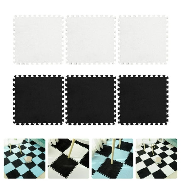 UPKOCH 6Pcs Creative Design Cushioned Floor Mat for Classroom White