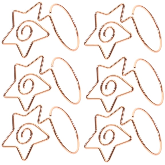 UPKOCH 6pcs Note Holder Clip Stand Metal Rose Gold for Weddings and Anniversaries