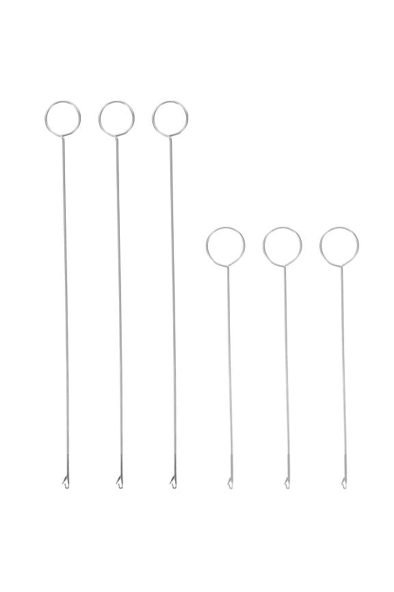 6pcs Sweater Braid Needle Metal Silver for Beginners Making Gloves