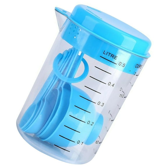 UPKOCH 7Pcs Cooking Measuring Set Plastic Sky-blue For Kitchen Use