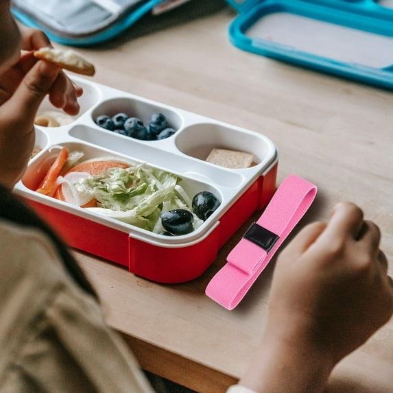 UPKOCH 8Pcs Pink Polyester Lunch Box Bands Elastic for Bento Containers
