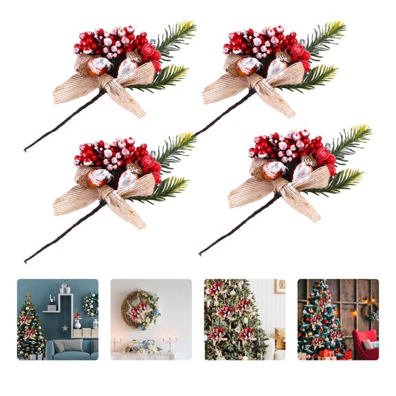 UPKOCH 8pcs Artificial Pine Branches for Decorating Plastic Christmas Ornaments Friends