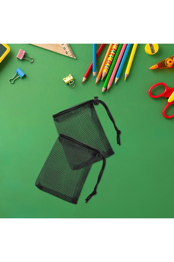 Adjustable Mesh Bag 10Pcs Black Breathable Cinch Bags For Outdoor Activities