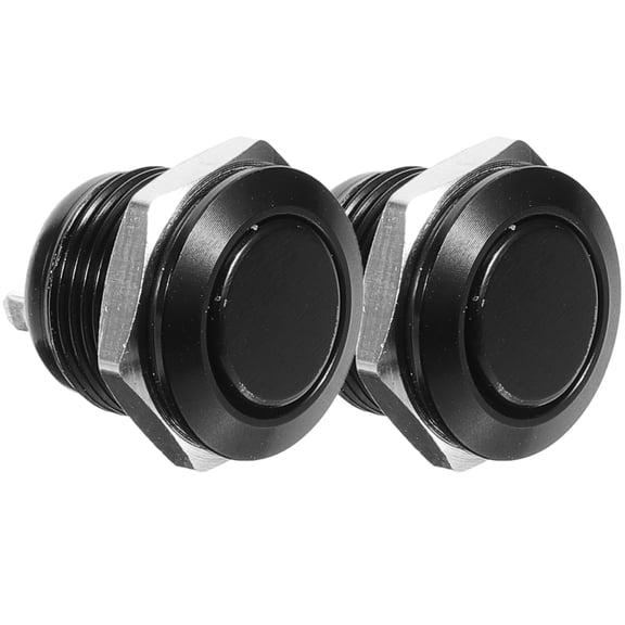 UPKOCH Alloy Material Black Push Button 12mm Light Touch Momentary Push Button For Boat Automotive