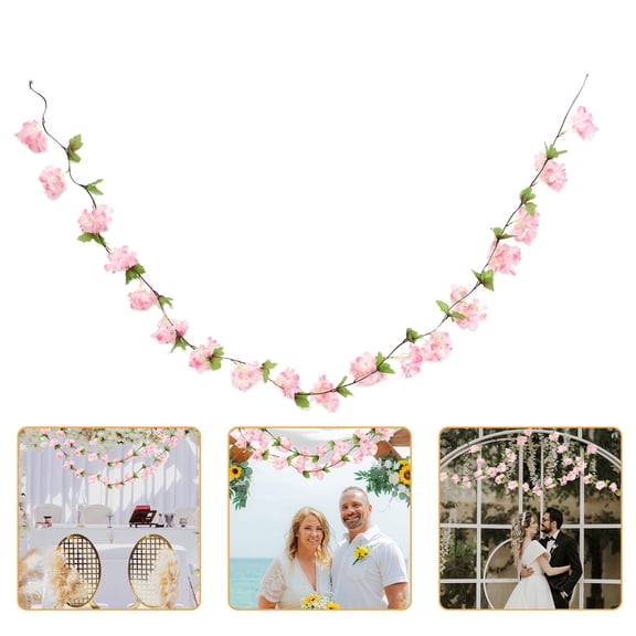 UPKOCH Artificial Flowers Garland Realistic Plastic Cherry Blossom for Home and Valentine's Day 1Pack