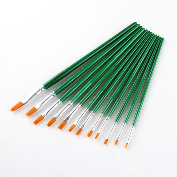 UPKOCH Artists' Paintbrushes Art Set for Face Painting Kids 12 Pieces Green Wooden Handles