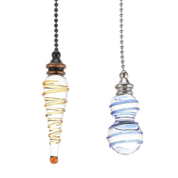 UPKOCH Assorted Color Crystal Pull Chain Decorative Lamp Pendants for Home Decor Made of Synthetic Material 2pcs