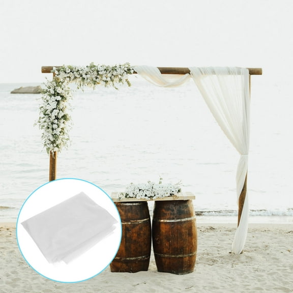 UPKOCH Backdrop Curtain for Baby Shower Decorations White Nylon 1Pack