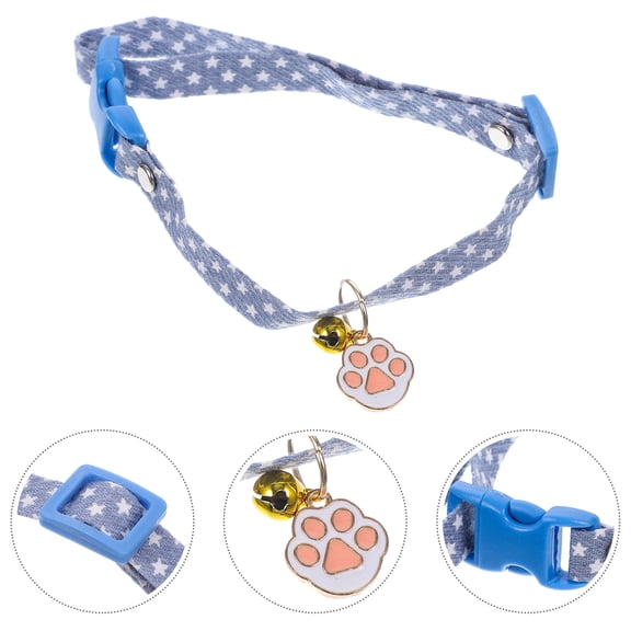 UPKOCH Multi Colored Chic Cat Collar with Bell Comfortable Adjustable Polyester Pet Collar for Daily Wear and Special Occasions