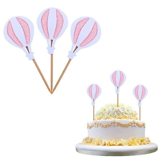 UPKOCH Cake Toppers Wedding Plush White Decoration with Balloon for Baby Shower and Birthday Cake