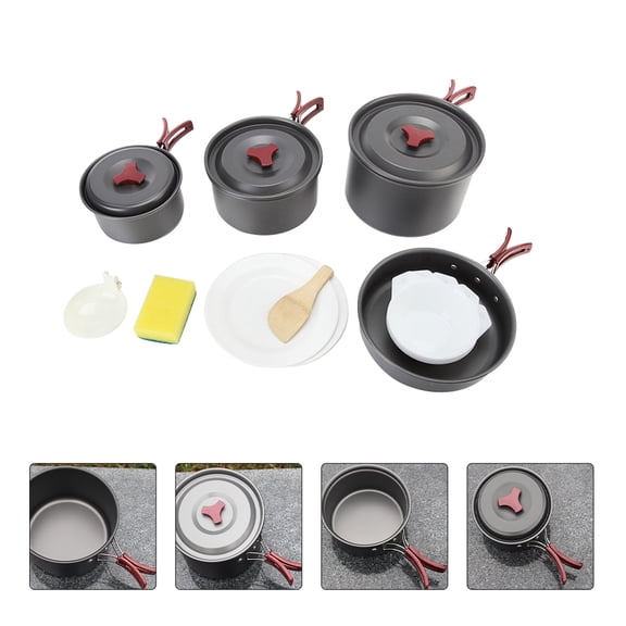 UPKOCH Camping Cooking Gear Oxidized Aluminum Portable 1Set