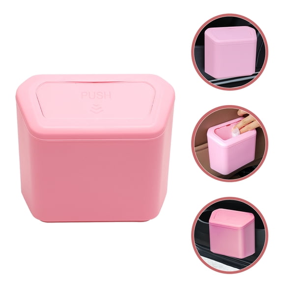 UPKOCH Car Side Door Trash Can Convenient Opening and Closing Pink 1Pcs