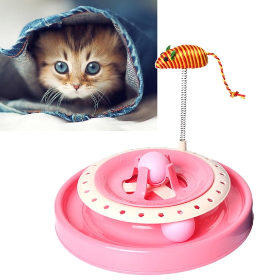 UPKOCH Cat Teaser Toys Turntable Training Toy Round 1Set