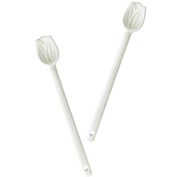 UPKOCH Ceramic Coffee Spoons Set of 2 Shape for Kitchen Use and Desserts