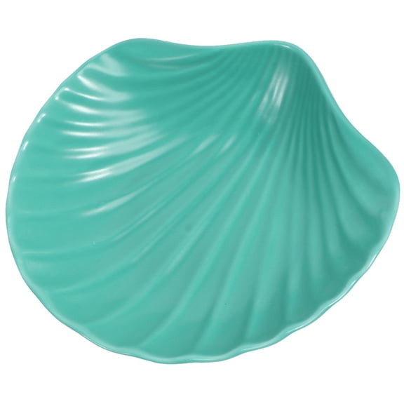 UPKOCH Green Ceramics Shell Shaped Bowl for Serving Dessert Salad or Fruit at Home Parties and Gatherings 6.5 Inches Diameter