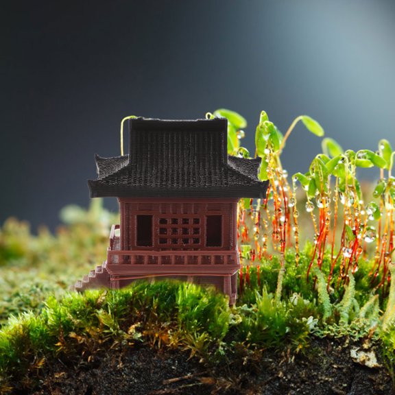 UPKOCH Chinese Bonsai Ornaments Miniature Pavilion Statue Plastic Landscape Adornment 1 PCS for Micro Landscapes