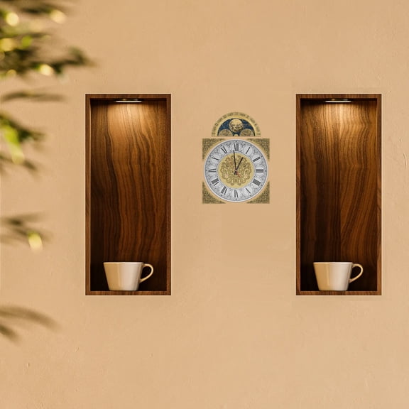 UPKOCH Clock Face Numbers Arabic Numerals Dial Golden Metal 1Set