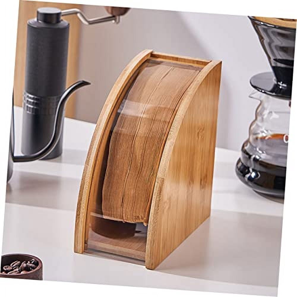 UPKOCH Coffee Paper Storage Box Cone Holder Cleaning Accessories Wood ...