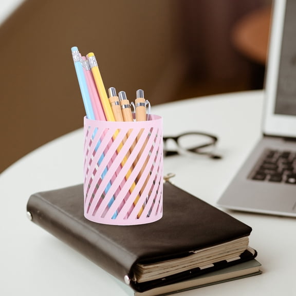 UPKOCH Cute Iron Pencil Caddy for Desk Round Storage Organizer 1Pack for Office